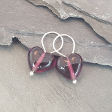 Birthstones in Glass - Cora Heart Hoop Earrings a Earrings from A Little Trinket
