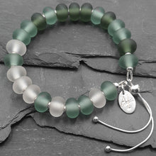Gradient Collection - Mae, Frosted Glass and Silver Adjustable Bracelet a Bracelet from A Little Trinket