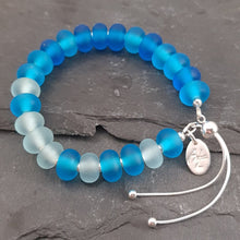 Gradient Collection - Mae, Frosted Glass and Silver Adjustable Bracelet a Bracelet from A Little Trinket