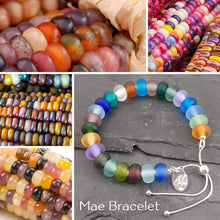 Gradient Collection - Mae, Frosted Glass and Silver Adjustable Bracelet a Bracelet from A Little Trinket