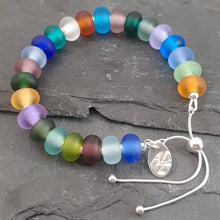 Gradient Collection - Mae, Frosted Glass and Silver Adjustable Bracelet a Bracelet from A Little Trinket