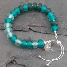 Gradient Collection - Mae, Frosted Glass and Silver Adjustable Bracelet a Bracelet from A Little Trinket