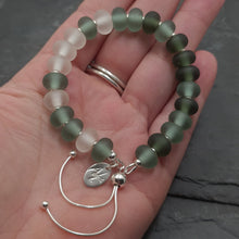 Gradient Collection - Mae, Frosted Glass and Silver Adjustable Bracelet a Bracelet from A Little Trinket