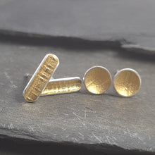 Keum Boo (Gold) and Silver Stud Earrings a Earrings from A Little Trinket