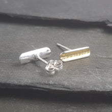 Keum Boo (Gold) and Silver Stud Earrings a Earrings from A Little Trinket
