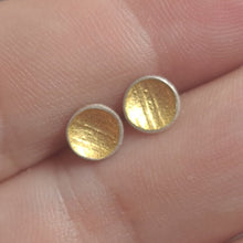 Keum Boo (Gold) and Silver Stud Earrings a Earrings from A Little Trinket