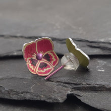 Pansy Anodised Aluminium Stud Earrings a Earrings from A Little Trinket