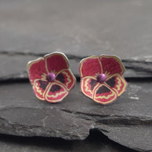 Pansy Anodised Aluminium Stud Earrings a Earrings from A Little Trinket