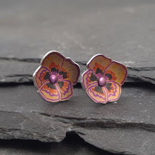 Pansy Anodised Aluminium Stud Earrings a Earrings from A Little Trinket
