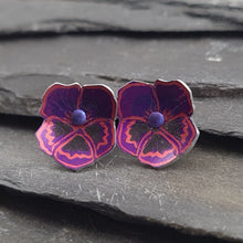 Pansy Anodised Aluminium Stud Earrings a Earrings from A Little Trinket