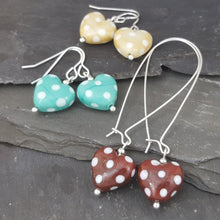 Polka Dotty Collection - Heart Earrings - The Colours - Long length a Earrings from A Little Trinket