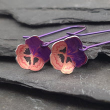 Purple and Pink Viola Anodised Aluminium Earrings a Earrings from A Little Trinket