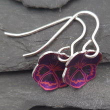 Red with Yellow Pansy Anodised Aluminium Earrings a Earrings from A Little Trinket