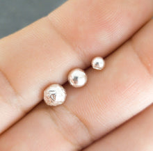 Recycled Sterling Silver Nugget Stud Earrings