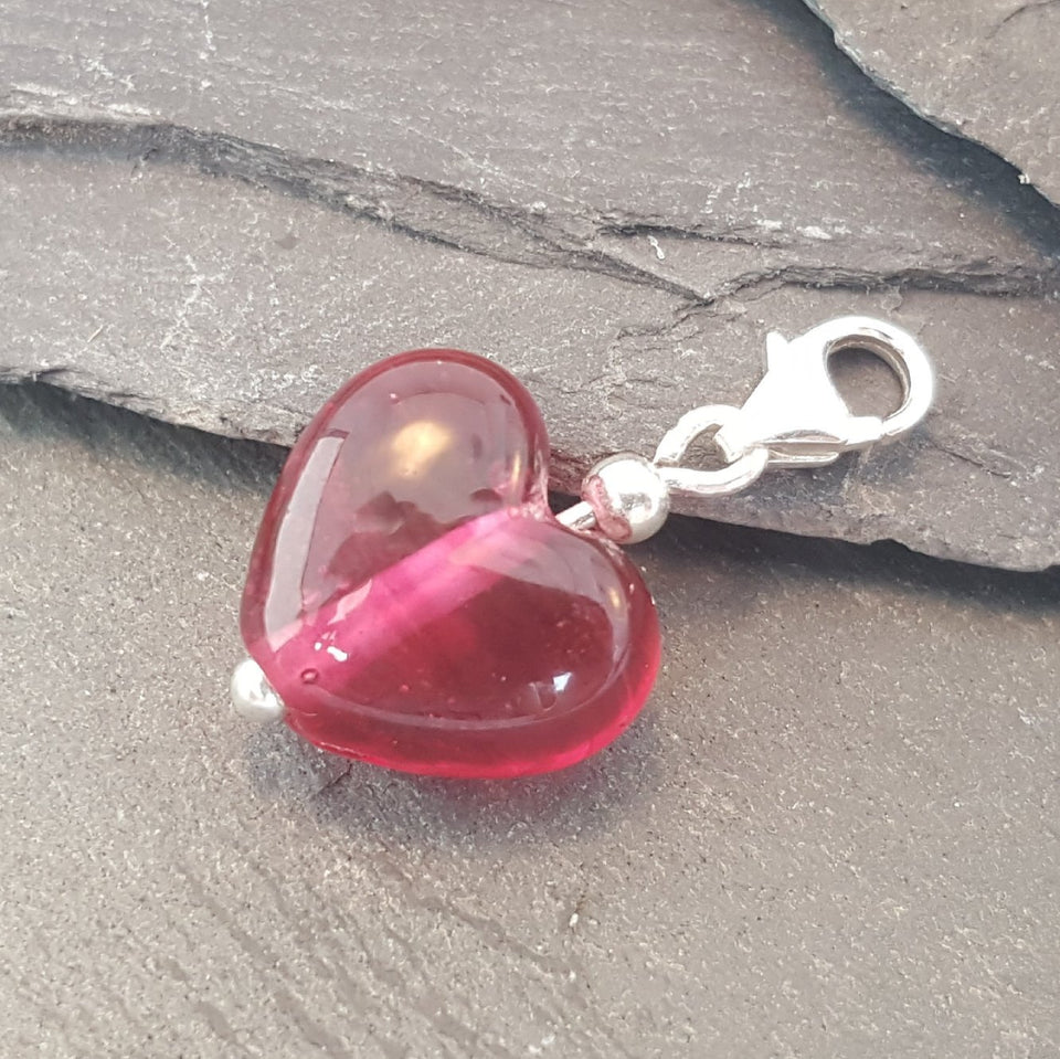 Birthstones in Glass - Cora Heart Clip on Charms a Charm from A Little Trinket