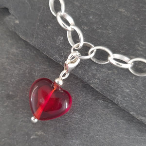 Birthstones in Glass - Cora Heart Clip on Charms a Charm from A Little Trinket