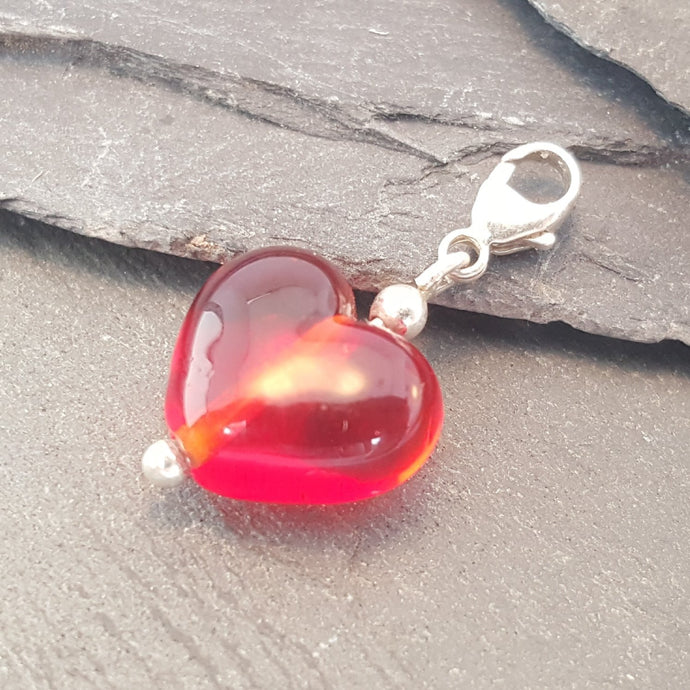 Birthstones in Glass - Cora Heart Clip on Charms a Charm from A Little Trinket