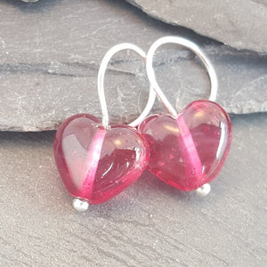 Birthstones in Glass - Cora Heart Hoop Earrings a Earrings from A Little Trinket