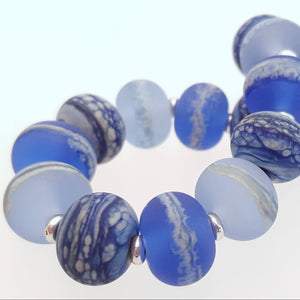 Blue Marble Glass Bead Stretch Bracelet a Bracelet from A Little Trinket