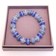 Blue Marble Glass Bead Stretch Bracelet a Bracelet from A Little Trinket
