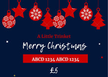Christmas Gift Card a iziGift from A Little Trinket