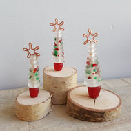 Christmas Tree Ornament, set of 3 - Frosted Red and Green Speckle a Ornament from A Little Trinket