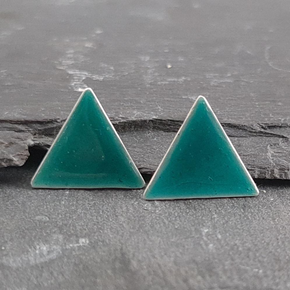 Geometric Enamelled Earrings in Sterling Silver a Earrings from A Little Trinket