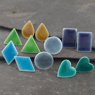 Geometric Enamelled Earrings in Sterling Silver a Earrings from A Little Trinket