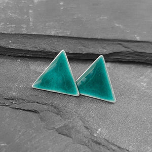 Geometric Enamelled Earrings in Sterling Silver a Earrings from A Little Trinket
