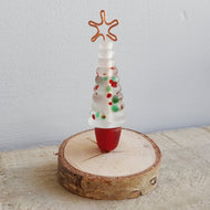 Glass Christmas Tree Ornament - Frosted Red and Green Speckle a Ornament from A Little Trinket