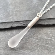 Glass Droplet Necklace in Frosted a Necklace from A Little Trinket