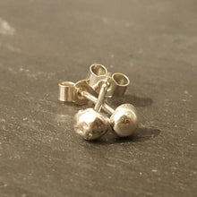 Recycled Nugget Stud Earrings in Sterling Silver with butterfly or scroll backs