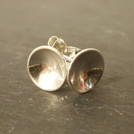 Little Domed Stud Earrings in Sterling Silver with butterfly backs