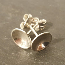 Little Domed Stud Earrings in Sterling Silver with butterfly backs