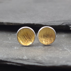 Keum Boo (Gold) and Silver Stud Earrings a Earrings from A Little Trinket