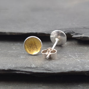 Keum Boo (Gold) and Silver Stud Earrings a Earrings from A Little Trinket