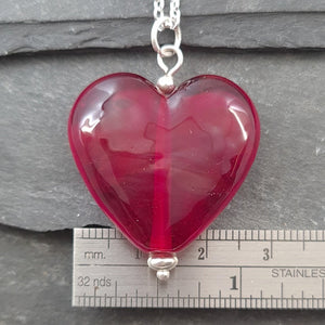 Large Transparent Red Heart Necklace a Necklace from A Little Trinket