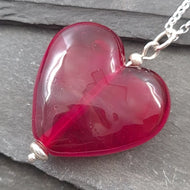 Large Transparent Red Heart Necklace a Necklace from A Little Trinket