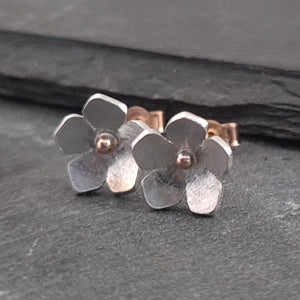 Little Blossom 9ct Gold & Sterling Silver Earrings a Earrings from A Little Trinket