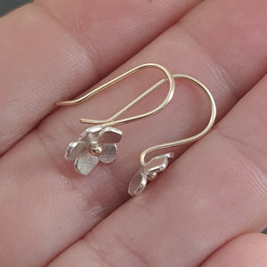 Little Blossom 9ct Gold & Sterling Silver Earrings a Earrings from A Little Trinket
