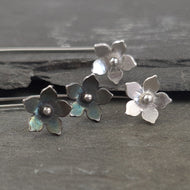 Little Blossom Long, Pull Through, Long Stem, Sterling Silver Earrings a Earrings from A Little Trinket