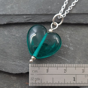 Medium Teal Heart Necklace a Necklace from A Little Trinket
