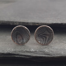 Mokume Gane Sterling Silver & Copper Stud Earrings a Earrings from A Little Trinket