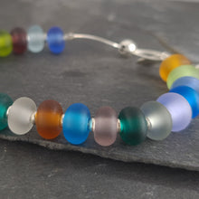 Multi Coloured Frosted Glass and Silver Adjustable Bracelet a Bracelet from A Little Trinket