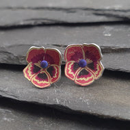 Pansy Anodised Aluminium Stud Earrings a Earrings from A Little Trinket