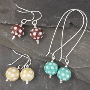 Polka Dotty Collection - Round Earrings - The Colours - Long length a Earrings from A Little Trinket