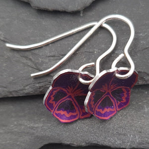 Purple and Pink Viola Anodised Aluminium Earrings a Earrings from A Little Trinket